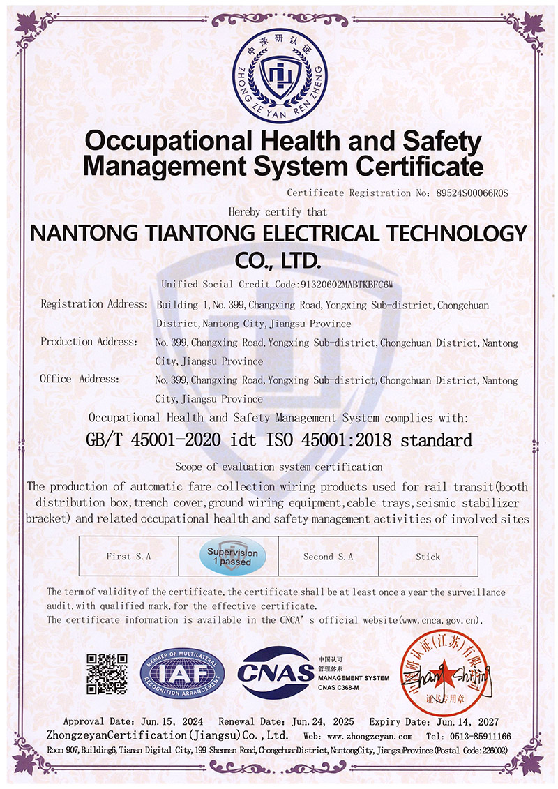 职业健康安全证书（英）